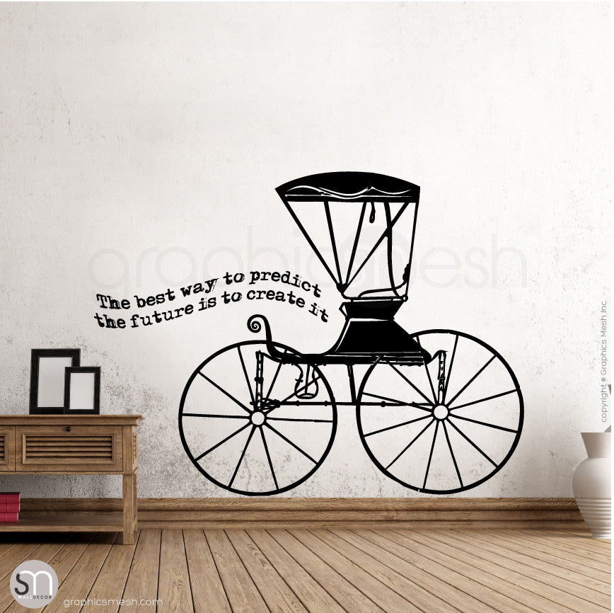 RUSTIC CARRIAGE & QUOTE - WALL DECALS Black