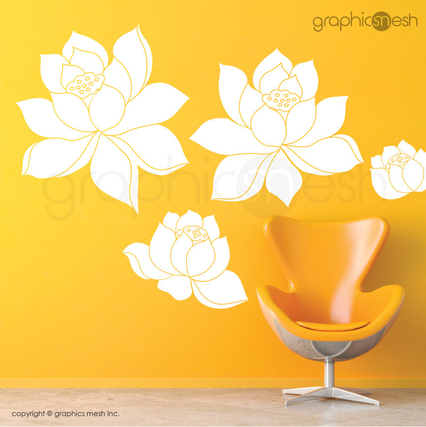 DAFFODIL FLOWERS SET - Wall Decals white vinyl