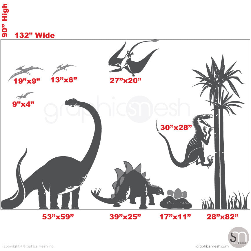 Dinosaur world Jurassic Park sizes