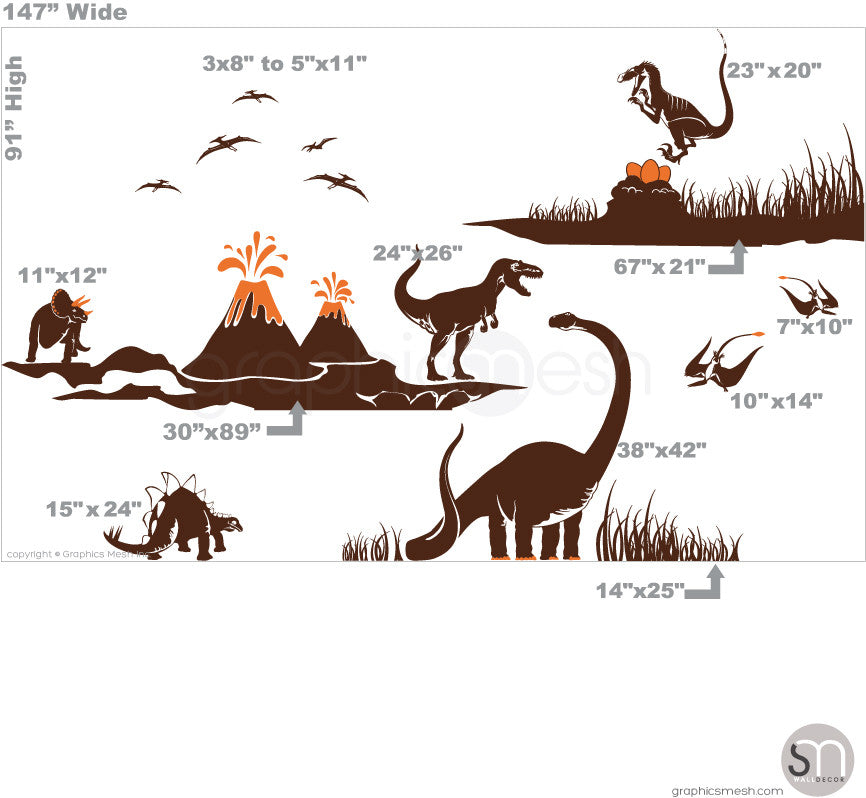Dinosaur world sizes