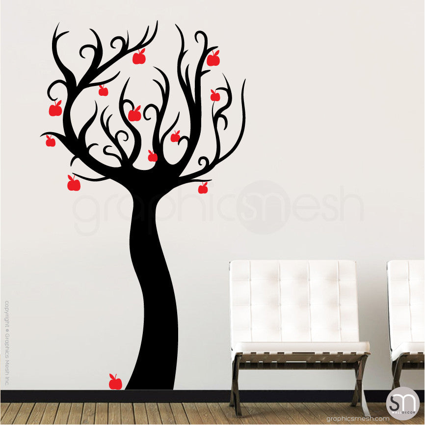 ENCHANTED APPLE TREE - Wall decals black and red