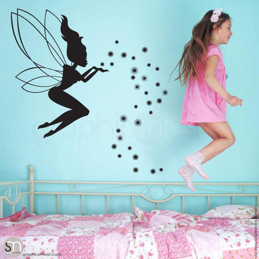 FAIRY WITH MAGIC DUST - Wall decal black