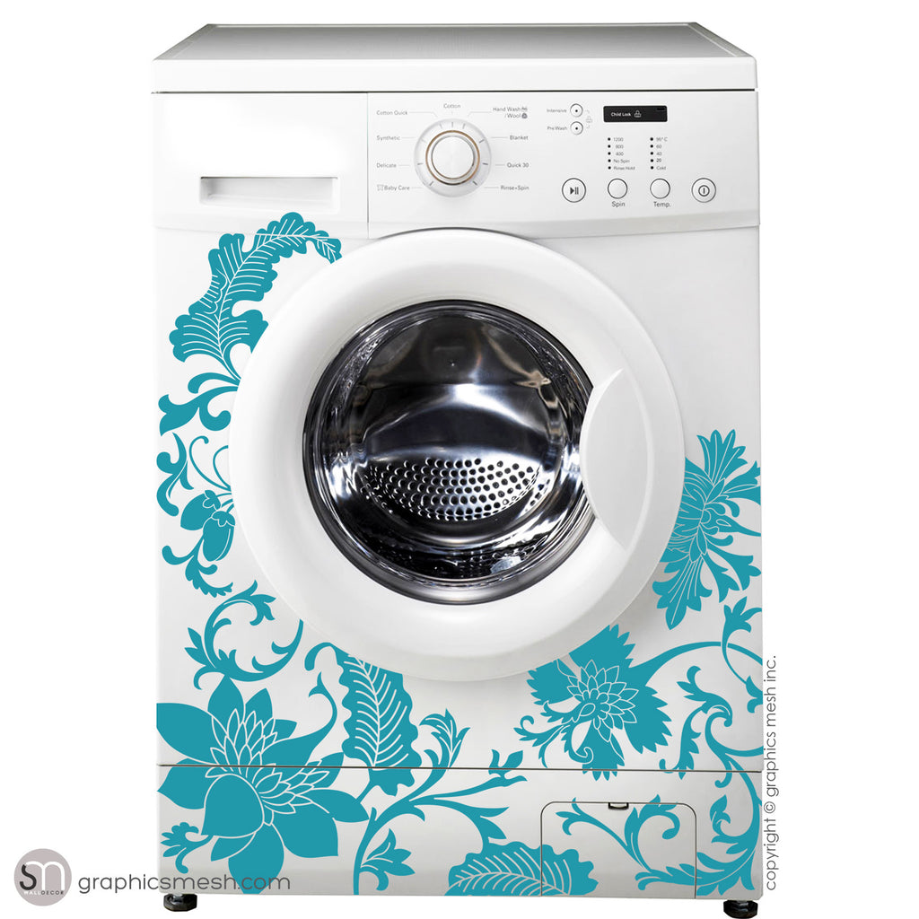 FLORAL WASHER DECOR - Domesticated Wall Decals turquoise