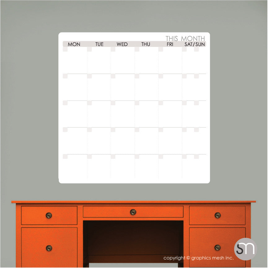 THIS MONTH DRY ERASE CALENDAR DECAL - MOD COLLECTION