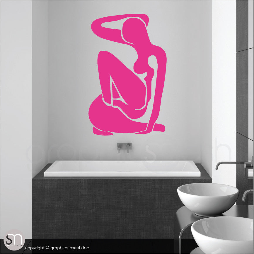 ABSTRACT MATISSE WOMAN - Wall decal Hot pink