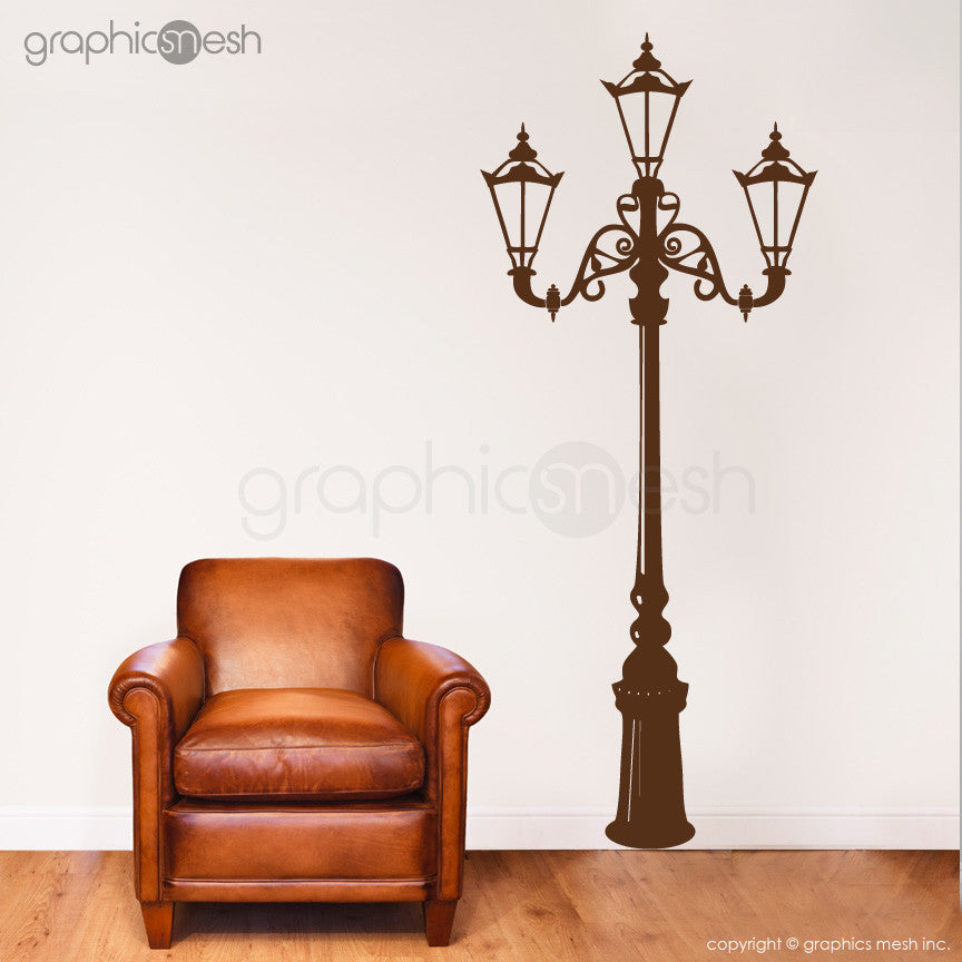 Retro Street Lamp Wall Decals brown