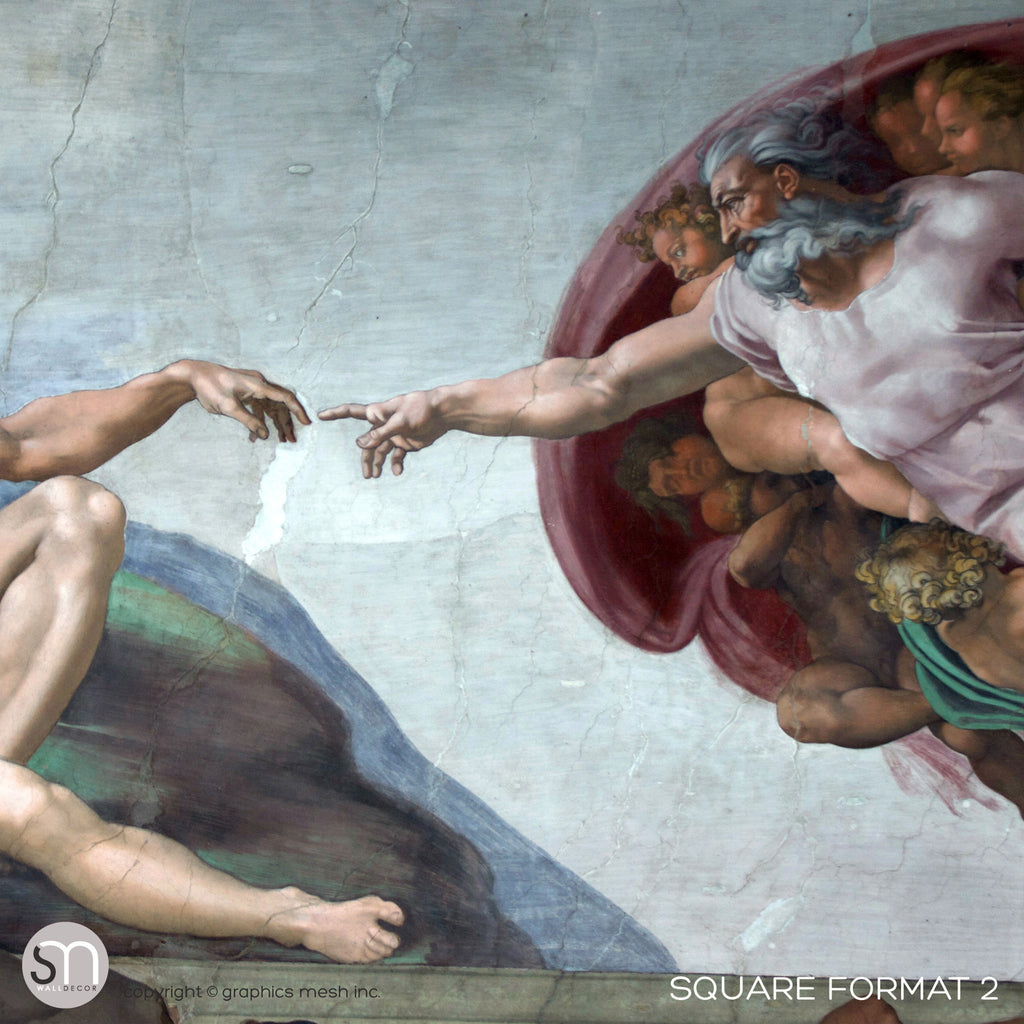 The Creation of Adam - Sistine Chapel Masterpiece by MICHELANGELO - Wall Mural FORMAT 2