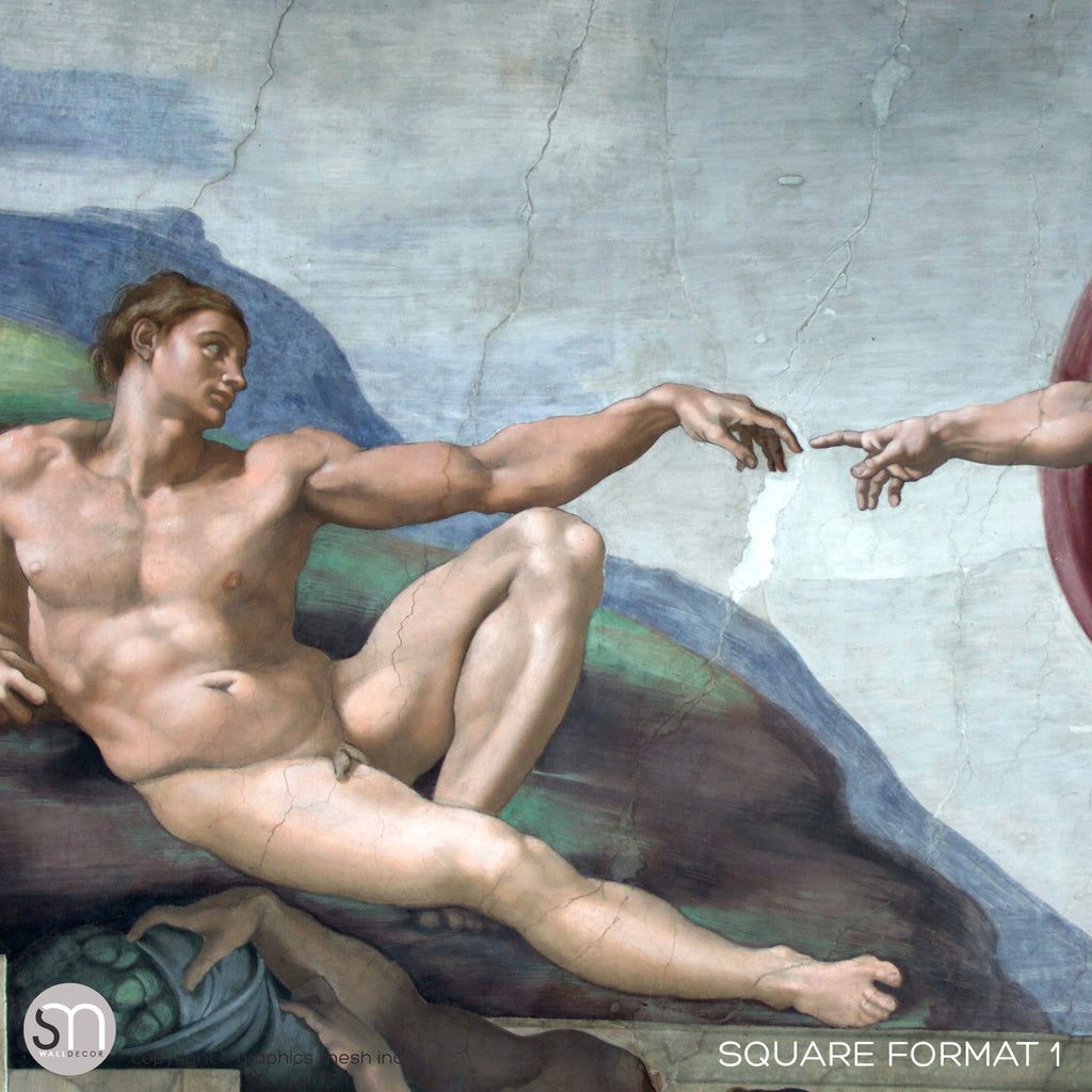 The Creation of Adam - Sistine Chapel Masterpiece by MICHELANGELO - Wall MuralThe Creation of Adam - Sistine Chapel Masterpiece by MICHELANGELO - Wall Mural FORMAT1