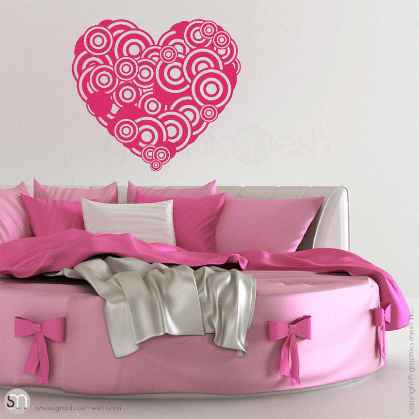 CIRCLES HEART - Wall Decals hot pink