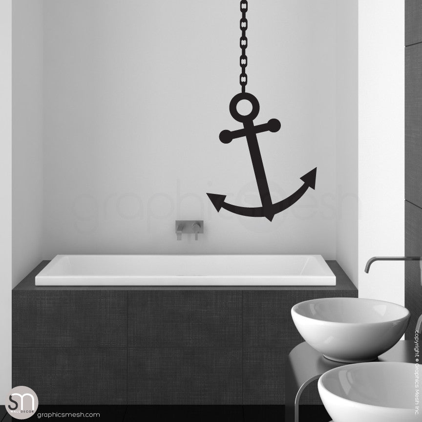 ANCHOR ON CHAIN - Wall decal black