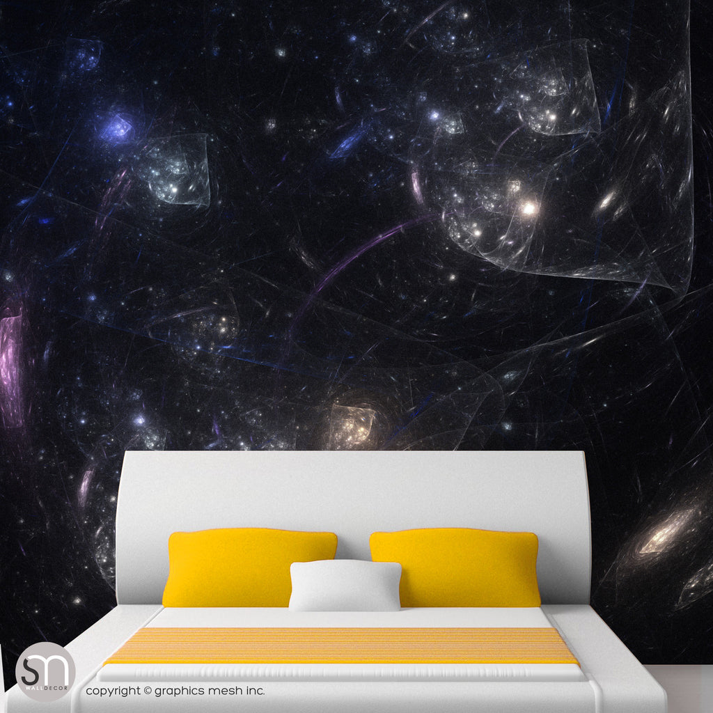 BLACK SPACE BUBBLES - Wall Mural