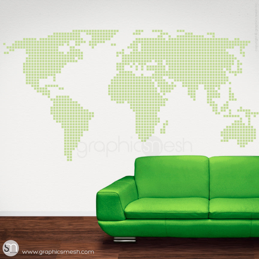 CHECKERED WORLD MAP - Wall decals key lime pie