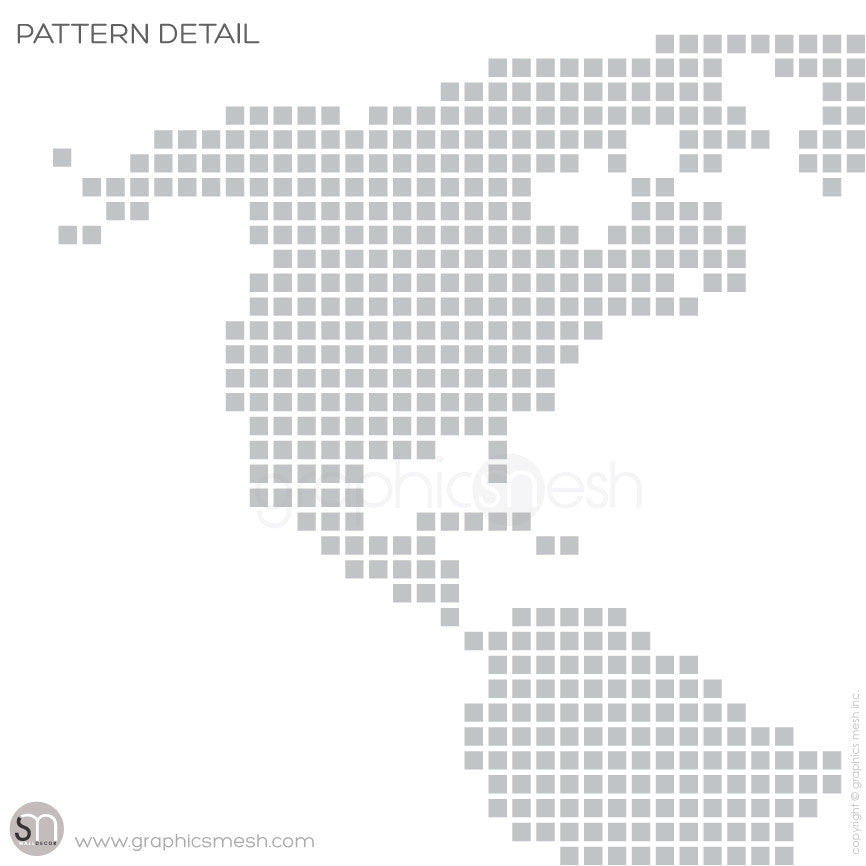 CHECKERED WORLD MAP - Wall decals pattern