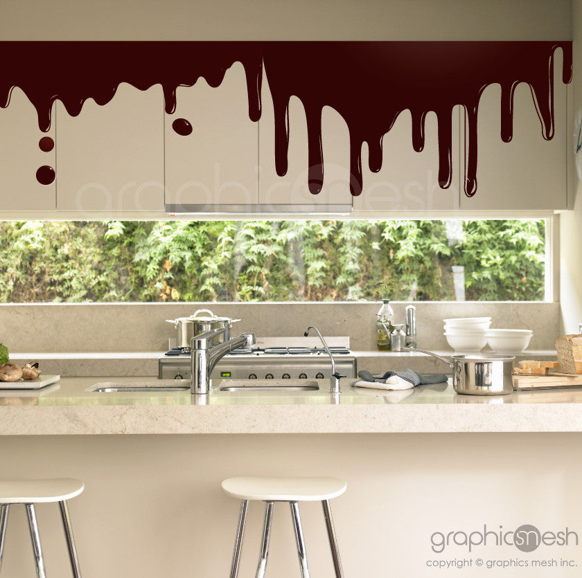 CHOCOLATE DRIP SHAPE - Wall Decals - brown surface graphics 