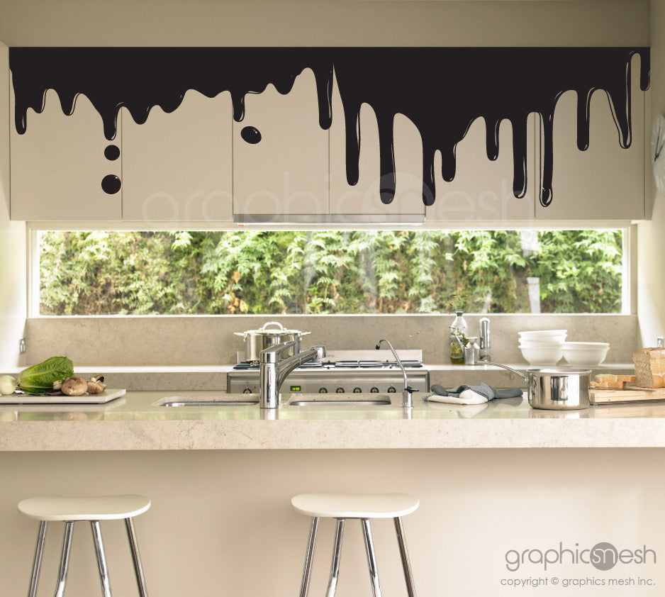 DRIPPING CHOCOLATE - Shape Wall Decals Black