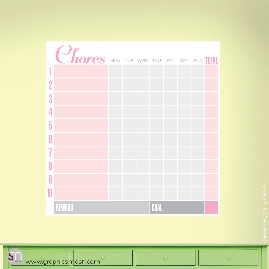 CHORE CHART DRY ERASE DECAL - FAMILY COLLECTION