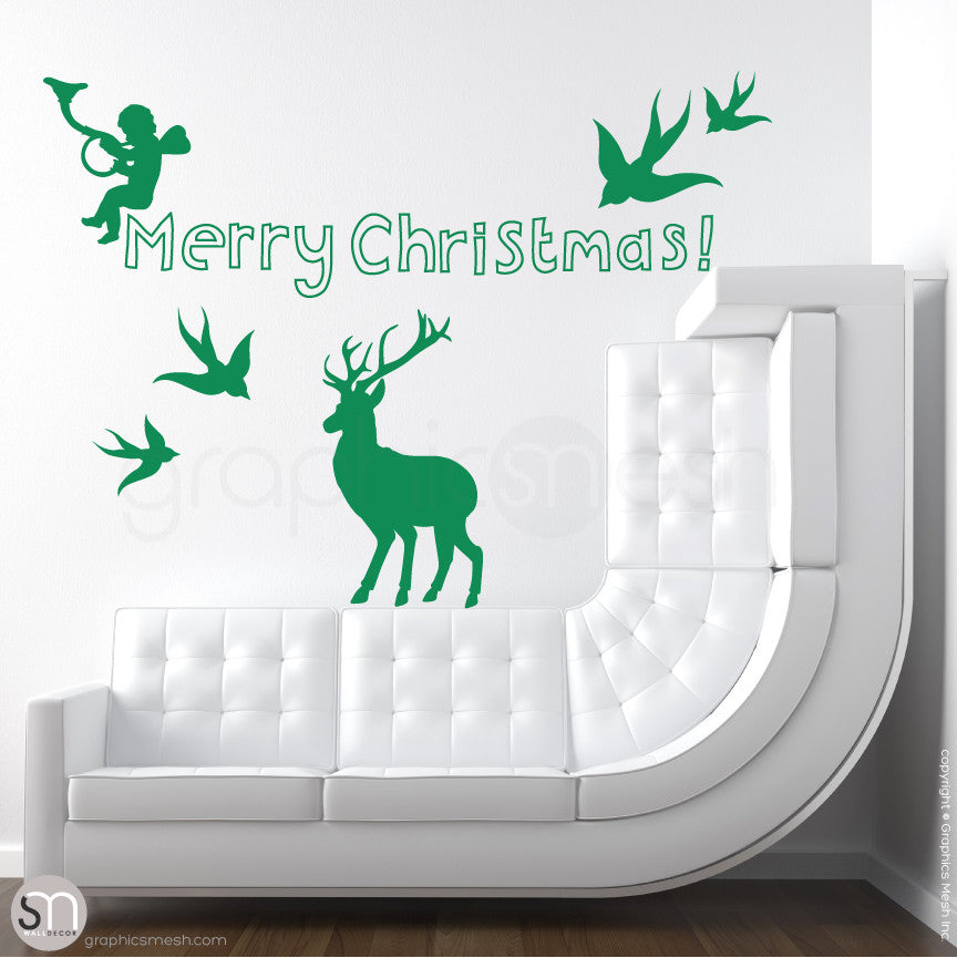 CHRISTMAS SET - Holiday Wall Decals green