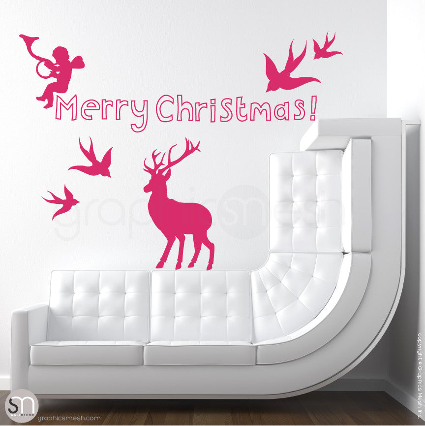 CHRISTMAS SET - Holiday Wall Decals pink