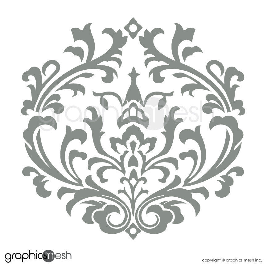 CLASSIC DAMASK SMALL SHAPES - Wall Decal Sets grey