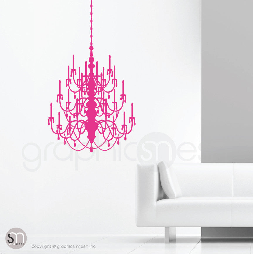 CRYSTAL CHANDELIER - Wall decal hot pink