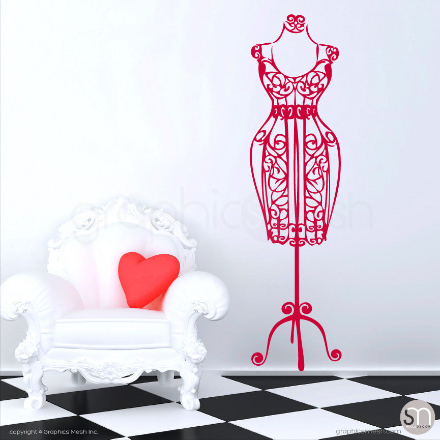 SILHOUETTE DRESS FORM decorative mannequin red