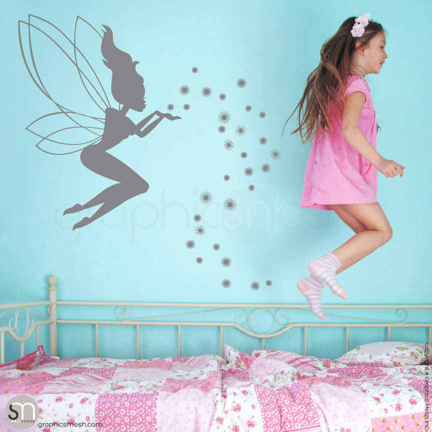 FAIRY WITH MAGIC DUST - Wall decal grey