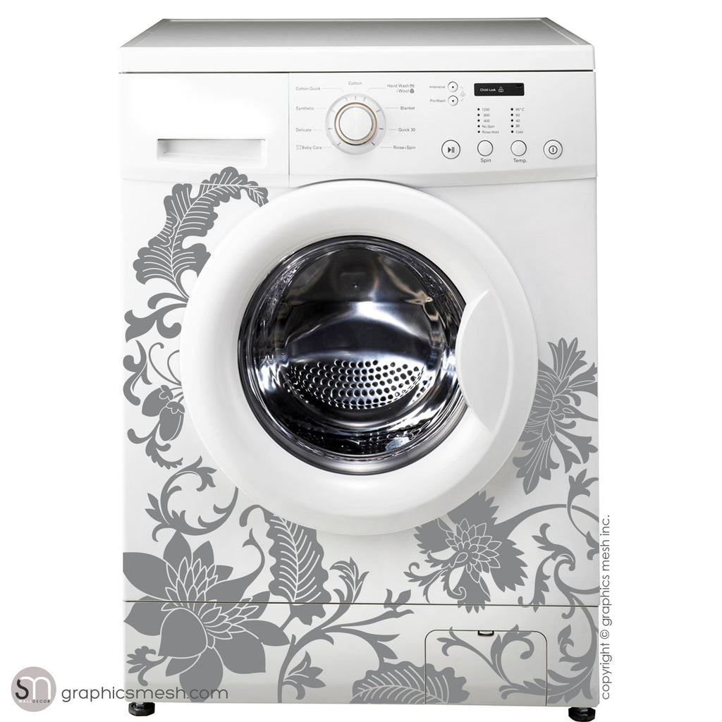 FLORAL WASHER DECOR - Domesticated Wall Decals grey