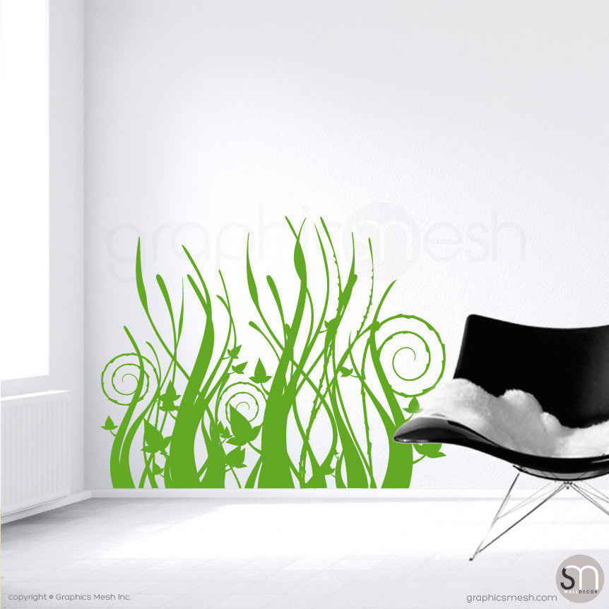 TRIBAL GRASS - Wall Decals Lime