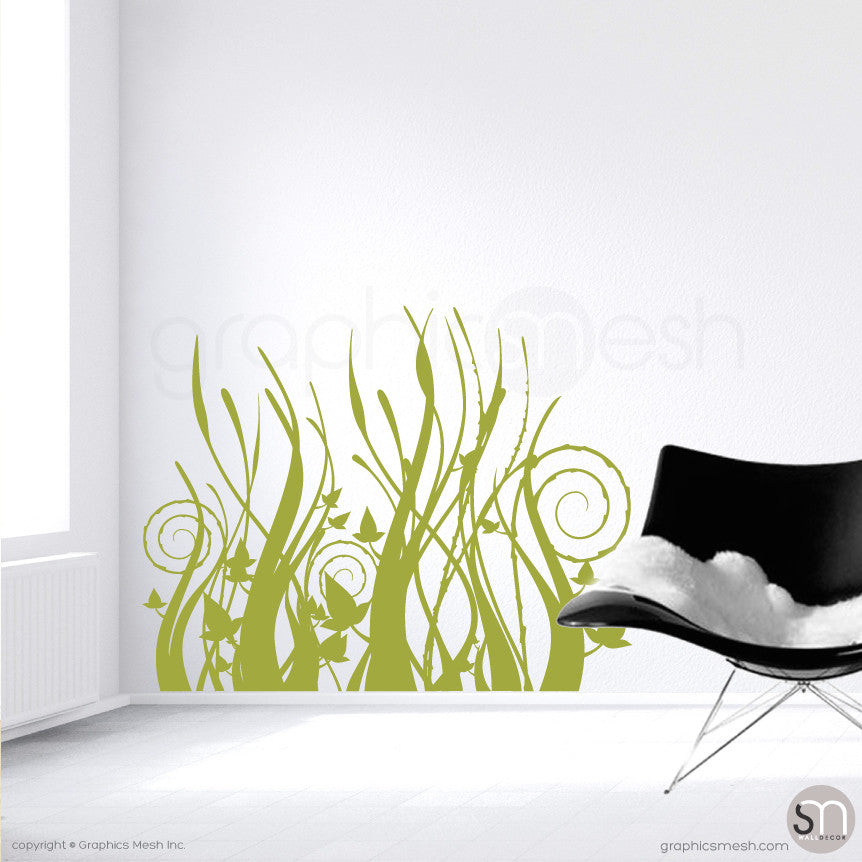 TRIBAL GRASS - Wall Decals Olive