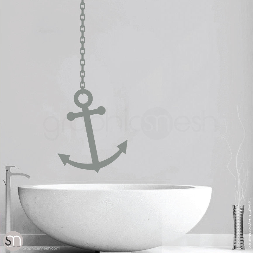ANCHOR ON CHAIN - Wall decal grey