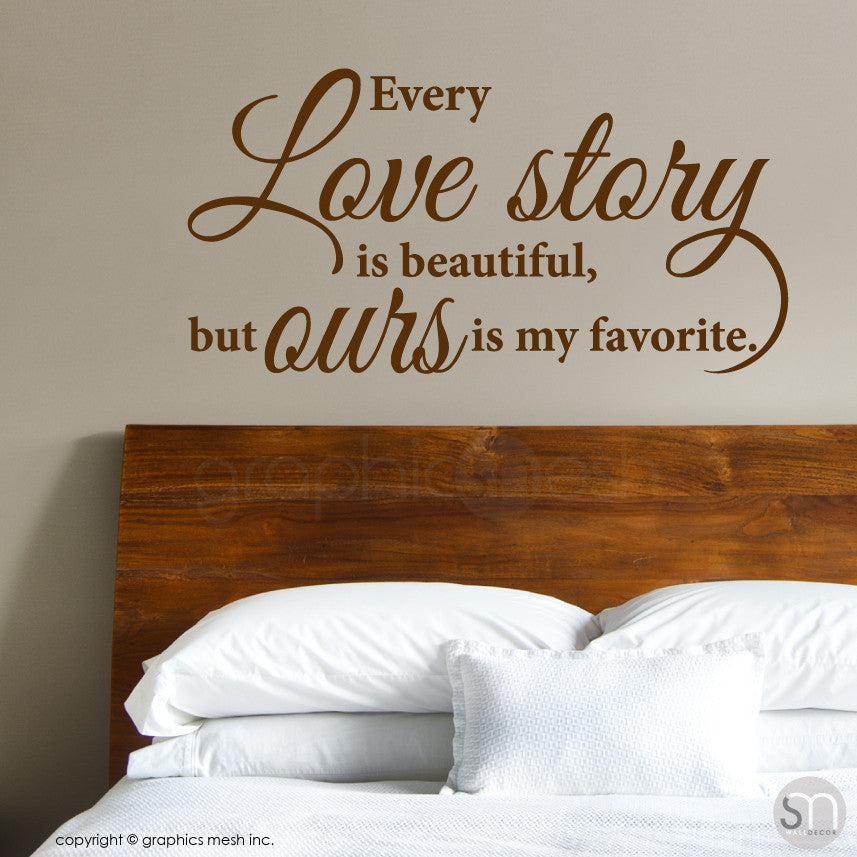 Love Story Decorative wall quote Brown
