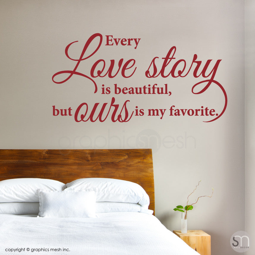 Love Story Decorative wall quote Dark Red