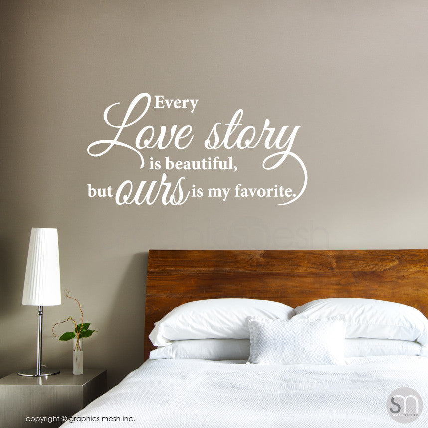 Love Story Decorative wall quote White