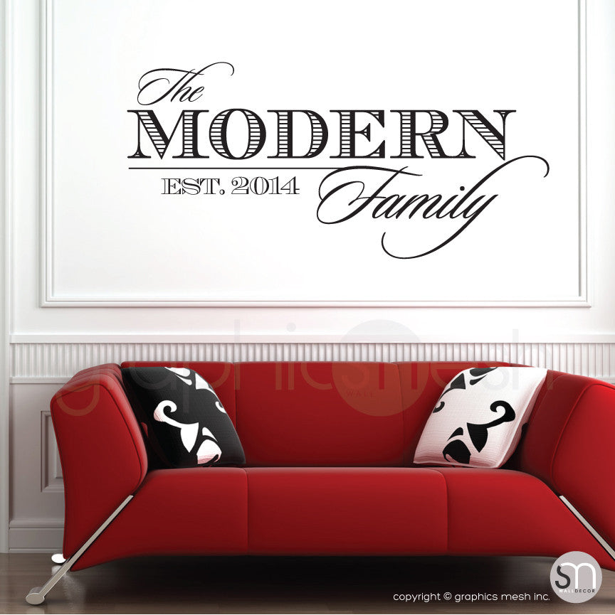 THE MODERN FAMILY NAME & ESTABLISHED DATE - Personalized Wall decals