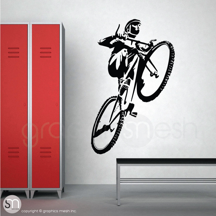 sticker mountainbike MOUNTAIN BIKE JUMPING - Sports Wall Decal