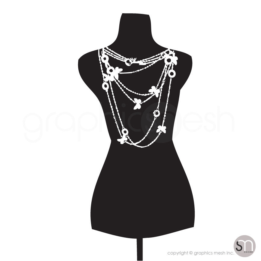 Necklace Mannequin - Dress form wall decals