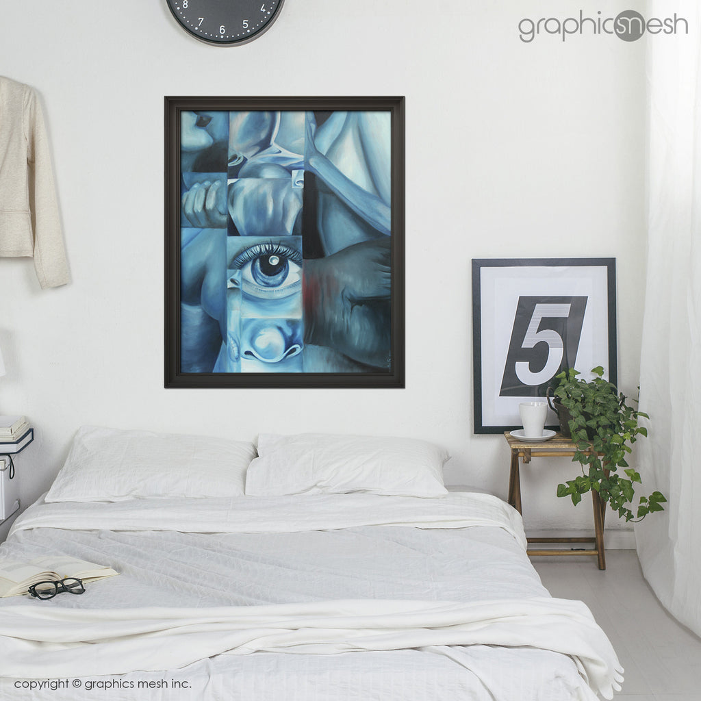 Blue Body - Original Fine Art Painting - Oil on Canvas in room