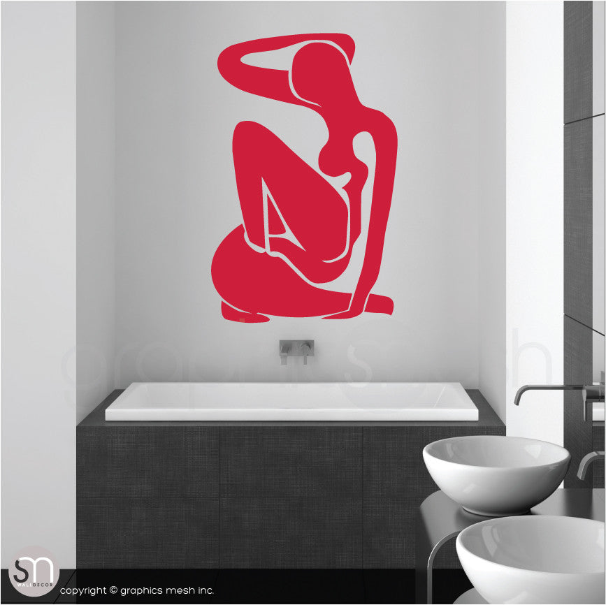 ABSTRACT MATISSE WOMAN - Wall decal red