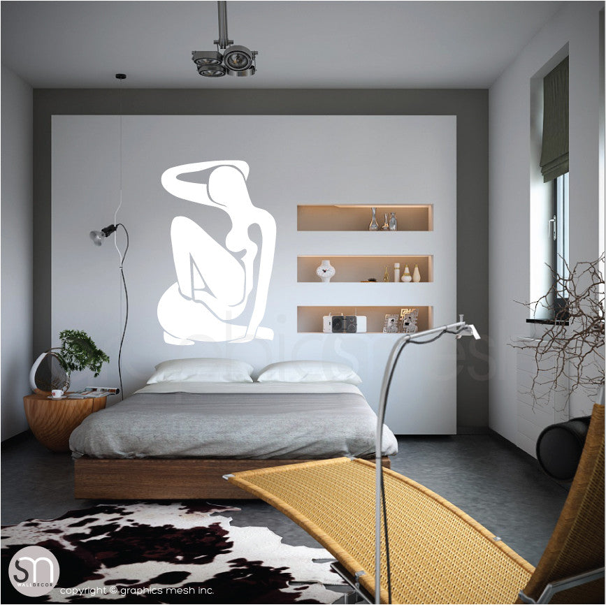 ABSTRACT MATISSE WOMAN - Wall decal white