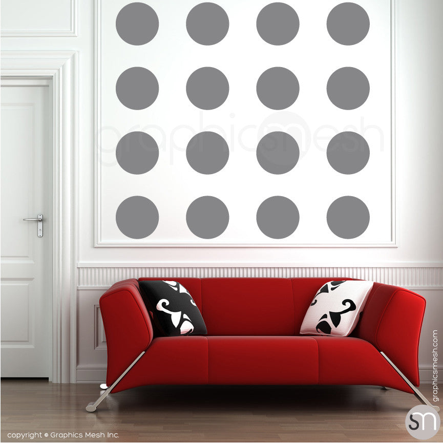 POLKA DOTS 16 x 6.5" - Wall Decals grey