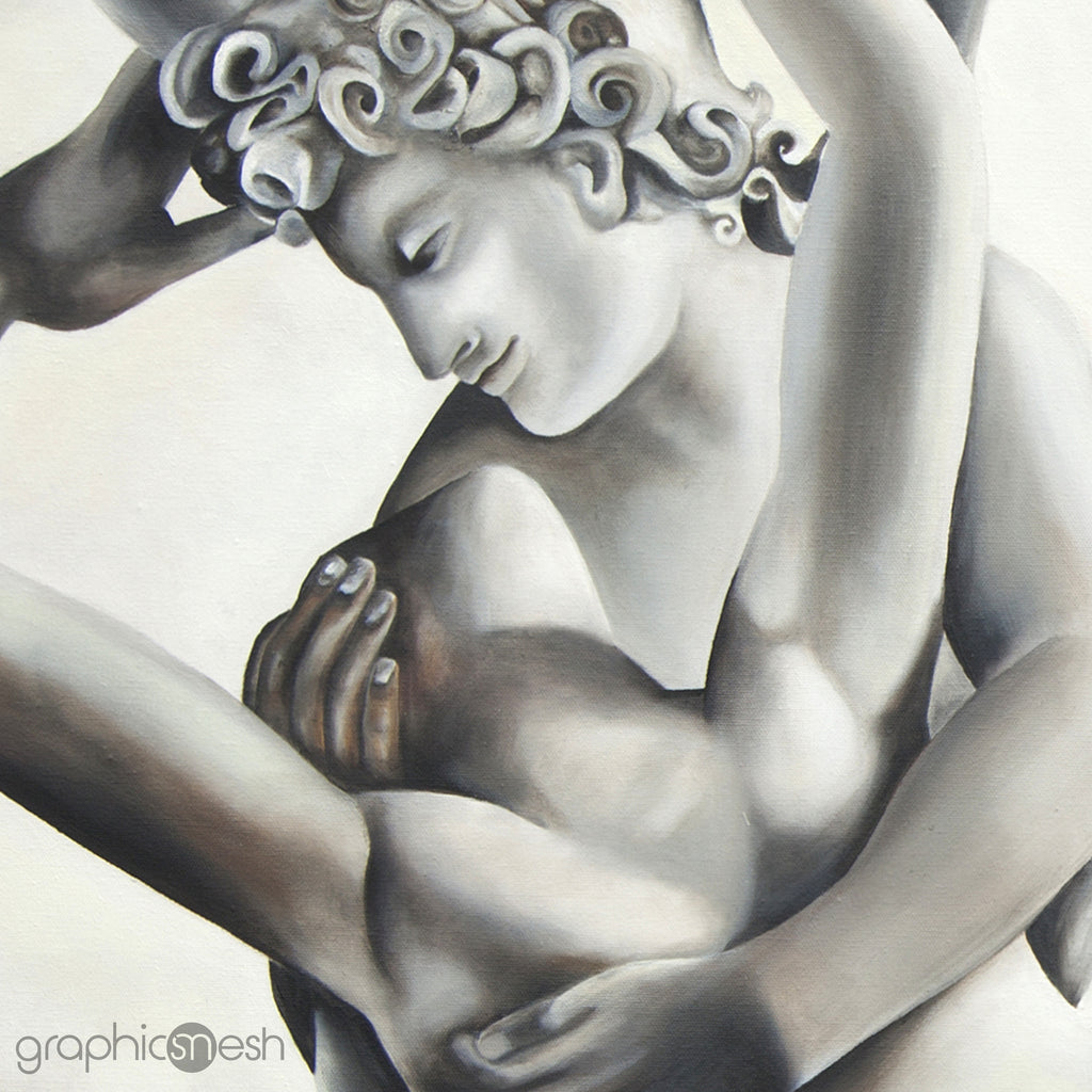 Psyche Revived by the Kiss of Eros Reproduction of Original Fine Art Painting - Glicee Print