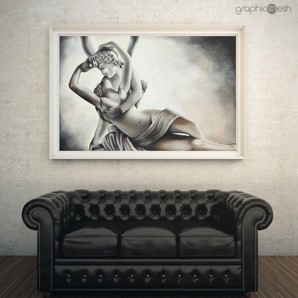 Psyche Revived by the Kiss of Eros Reproduction of Original Fine Art Painting - Glicee Print