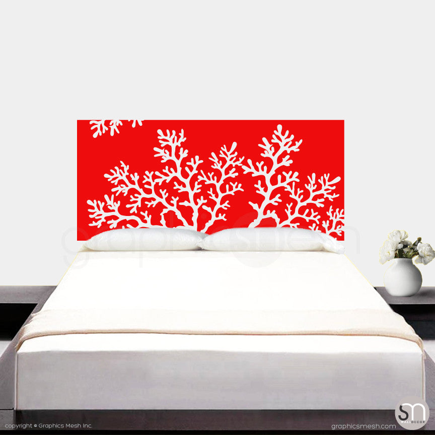 CORAL BRANCH HEADBOARD - Wall Decal red