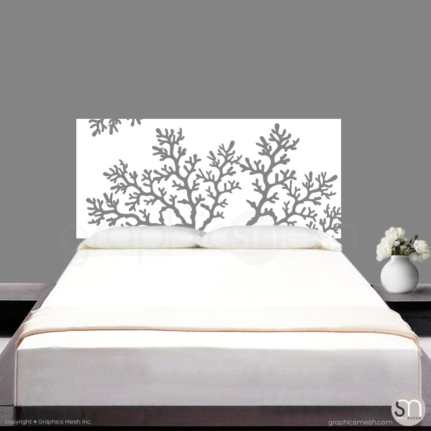 CORAL BRANCH HEADBOARD - Wall Decal white