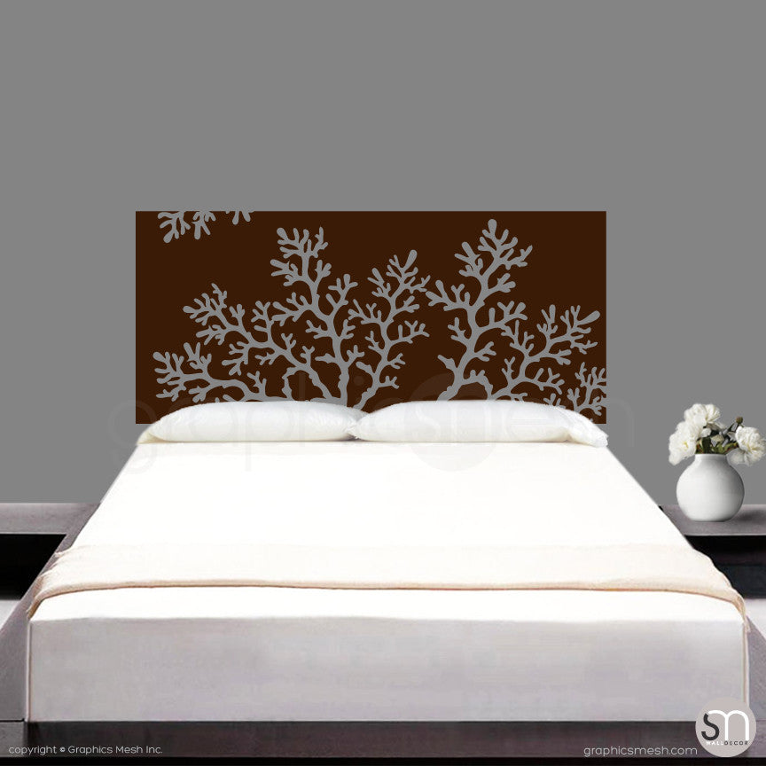 CORAL BRANCH HEADBOARD - Wall Decal brown