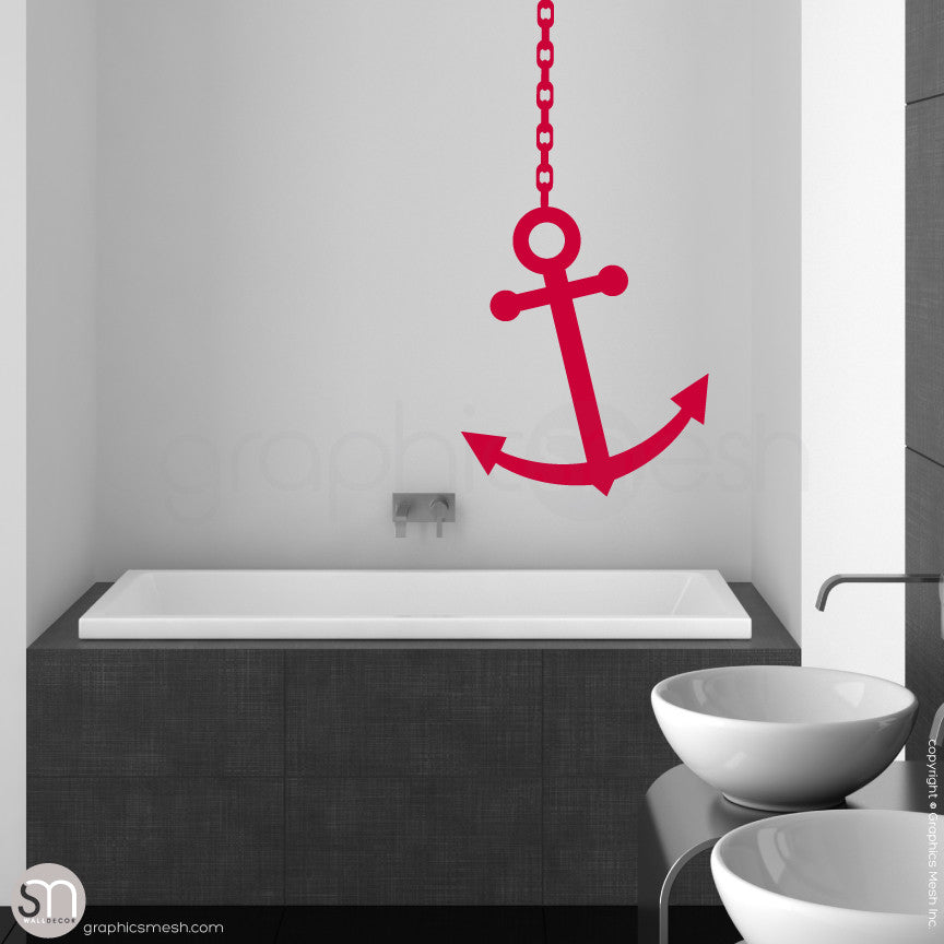 ANCHOR ON CHAIN - Wall decal red
