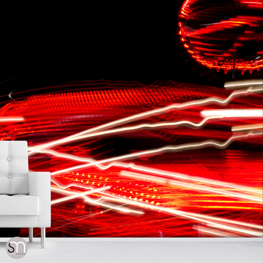 RED LIGHTS - Abstract Wall Mural