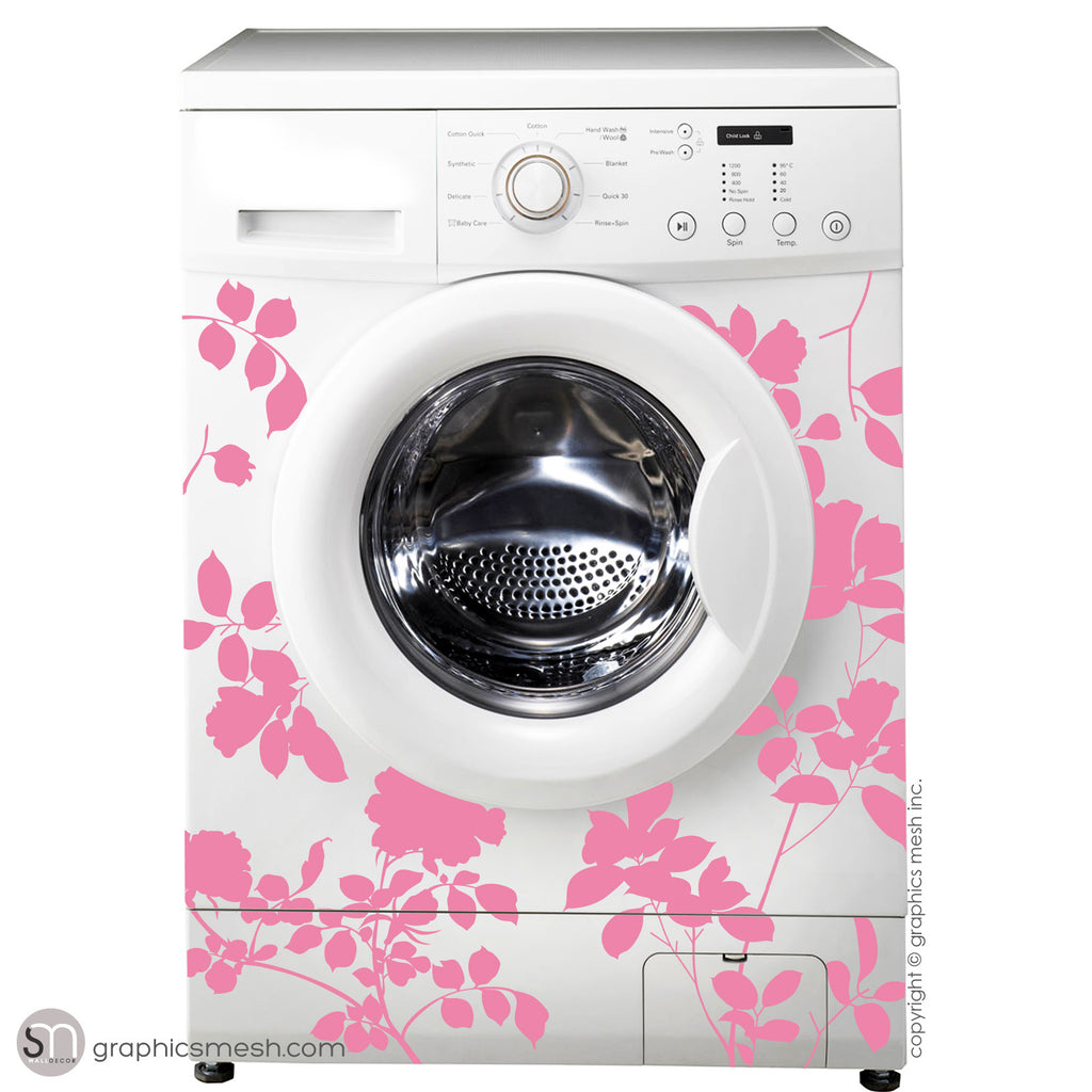 ROSES FLOWER WASHER DECOR - Domesticated Wall Decals Pink