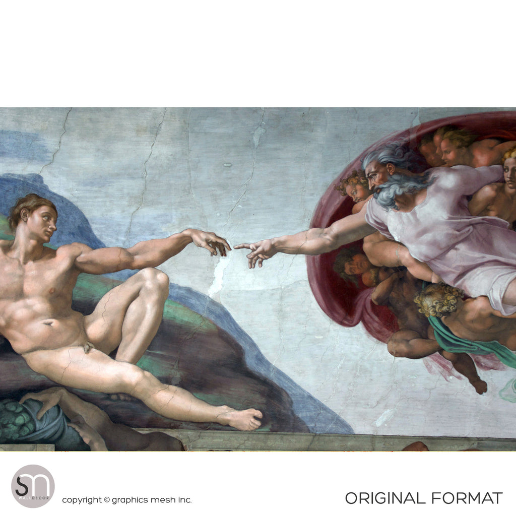 The Creation of Adam - Sistine Chapel Masterpiece by MICHELANGELO - Wall Mural