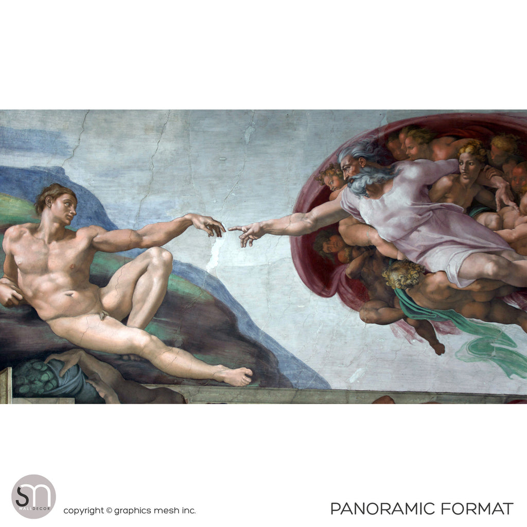 The Creation of Adam - Sistine Chapel Masterpiece by MICHELANGELO - Wall Mural panoramic